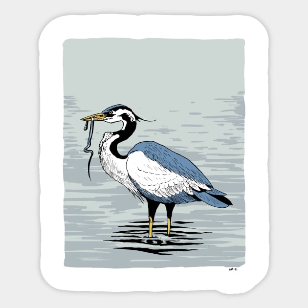 Great Blue Heron Sticker by OBSUART